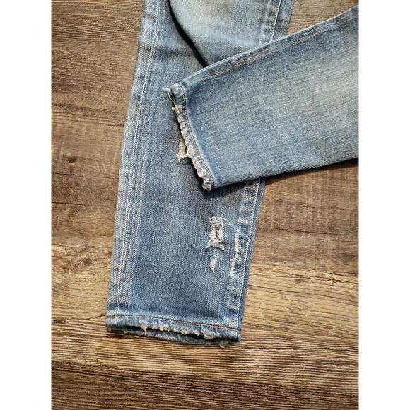 Moussy Vintage Lenwood Skinny Jean In Light Blue Distressed Cropped Sz 25 (b - Picture 6 of 9